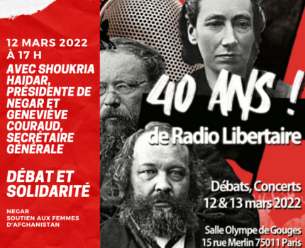 40 ans de Radio Libertaire, avec Shoukria Haidar et Genevève Couraud