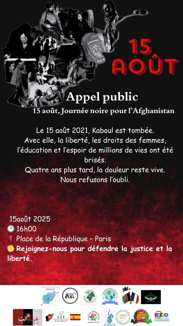 Appel à manifester le 15 août 2025